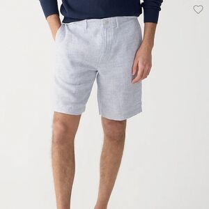 J Crew Men's Grey Stanton Linen Shorts 30 Waist 9 in In Seam